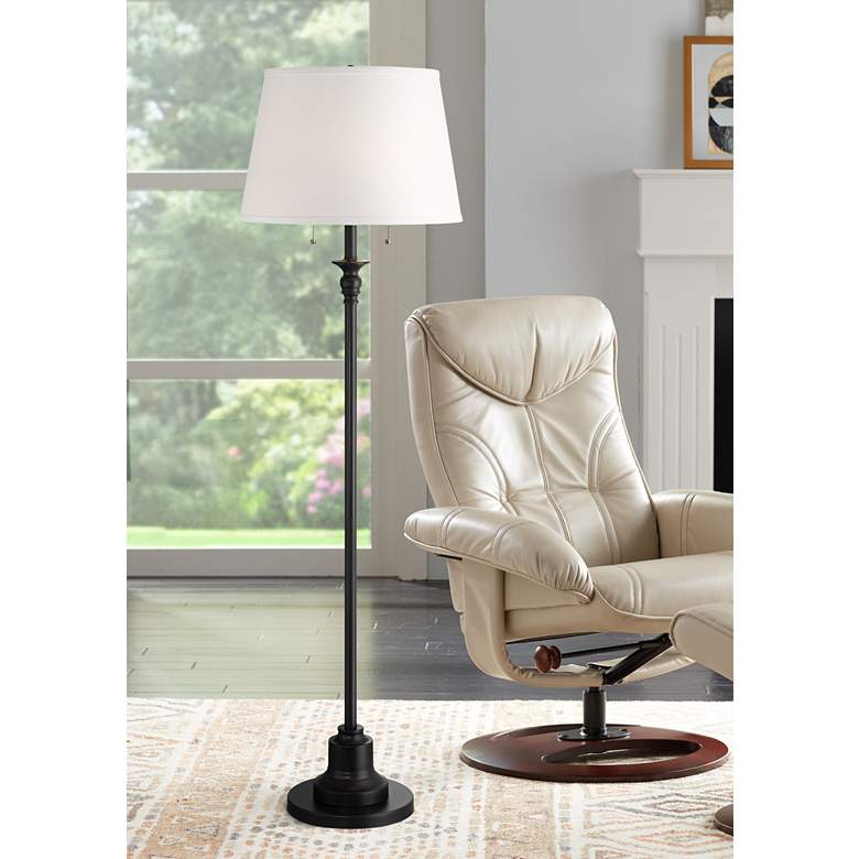 Image 1 360 Lighting Spenser 58" Satin Black Traditional Floor Lamp