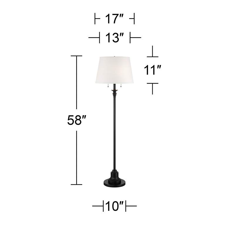 Image 7 360 Lighting Spenser 58" Satin Black Traditional Floor Lamp more views