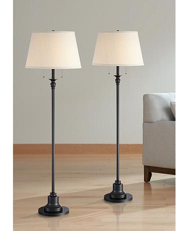 360 Lighting Spenser 58" Oiled Bronze Traditional Floor Lamps Set of 2