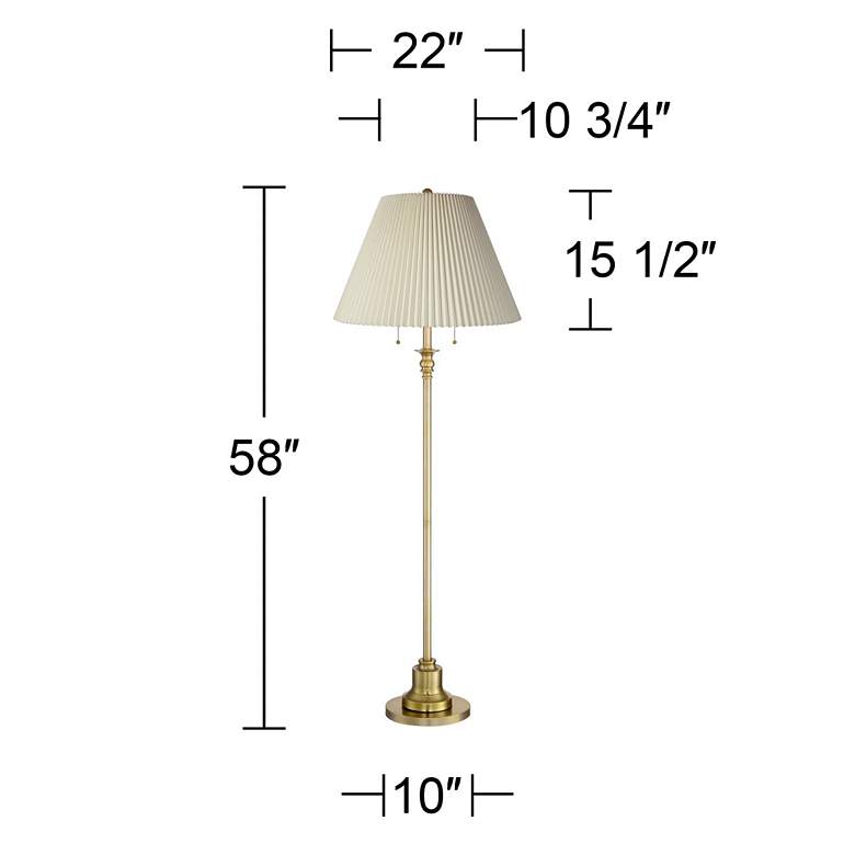 Image 6 360 Lighting Spenser Pleated Shade Brushed Brass Traditional Floor Lamp more views
