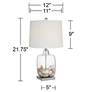 360 Lighting Square Glass 21 3/4" Fillable Lamps with Shells Set of 2