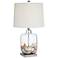 360 Lighting Square Glass with Shells 21 3/4" High Fillable Table Lamp
