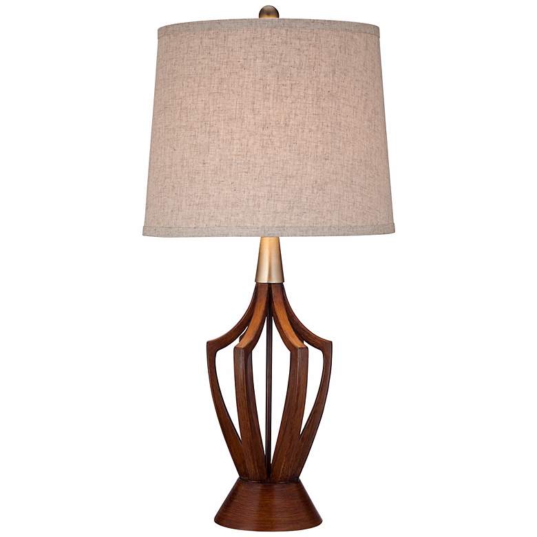 Image 3 360 Lighting St. Claire 30 3/4" Faux Wood Mid-Century Table Lamp