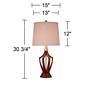 360 Lighting St. Claire Faux Wood Mid-Century Modern Table Lamp in scene