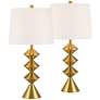 360 Lighting Stacked Diamonds 24" Modern Gold Table Lamps Set of 2