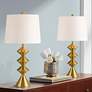 360 Lighting Stacked Diamonds 24" Modern Gold Table Lamps Set of 2