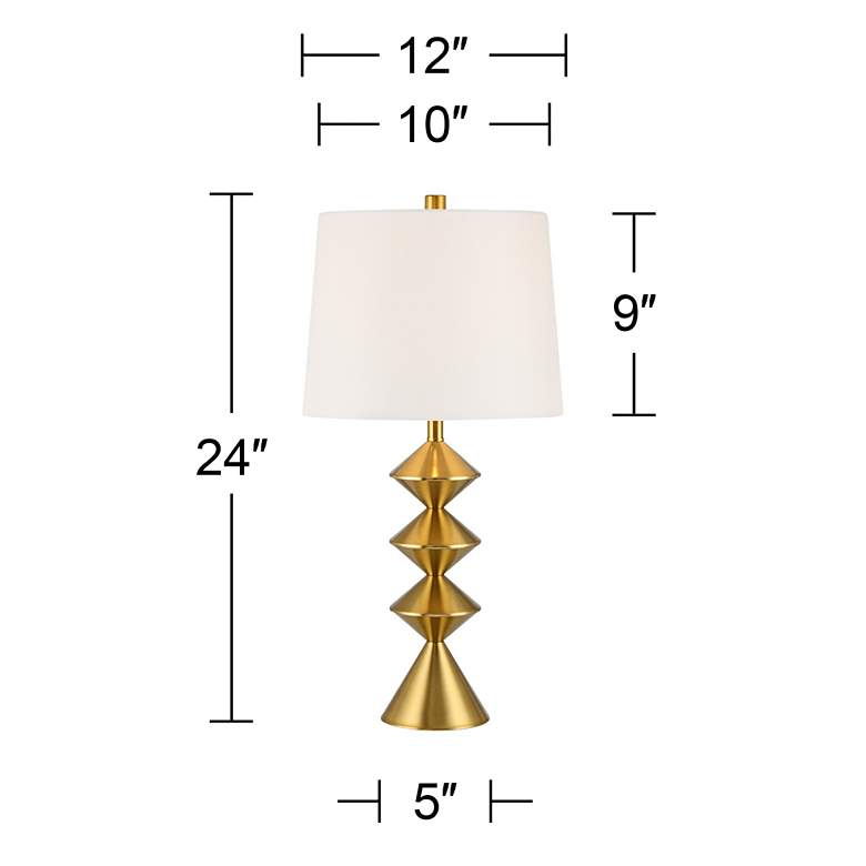 Image 7 360 Lighting Stacked Diamonds 24" Modern Gold Table Lamps Set of 2 more views