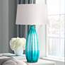 360 Lighting Stella 30" High Blue Fluted Glass Table Lamp