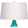 360 Lighting Stella 30" High Blue Fluted Glass Table Lamp