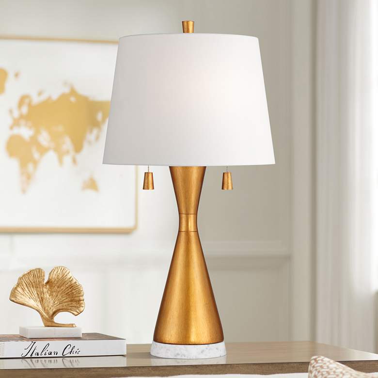 Image 1 360 Lighting Sterling 27 3/4" High Marble and Gold Modern Table Lamp