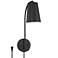 360 Lighting Sully 19" Black Modern Plug-in Wall Lamp with USB Port