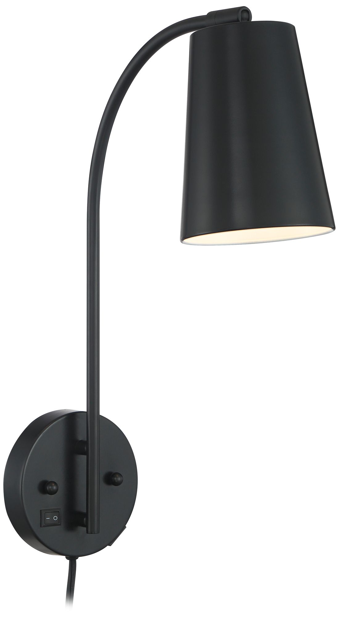 Image 7 360 Lighting Sully 19" Black Modern Plug-in Wall Lamp with USB Port more views