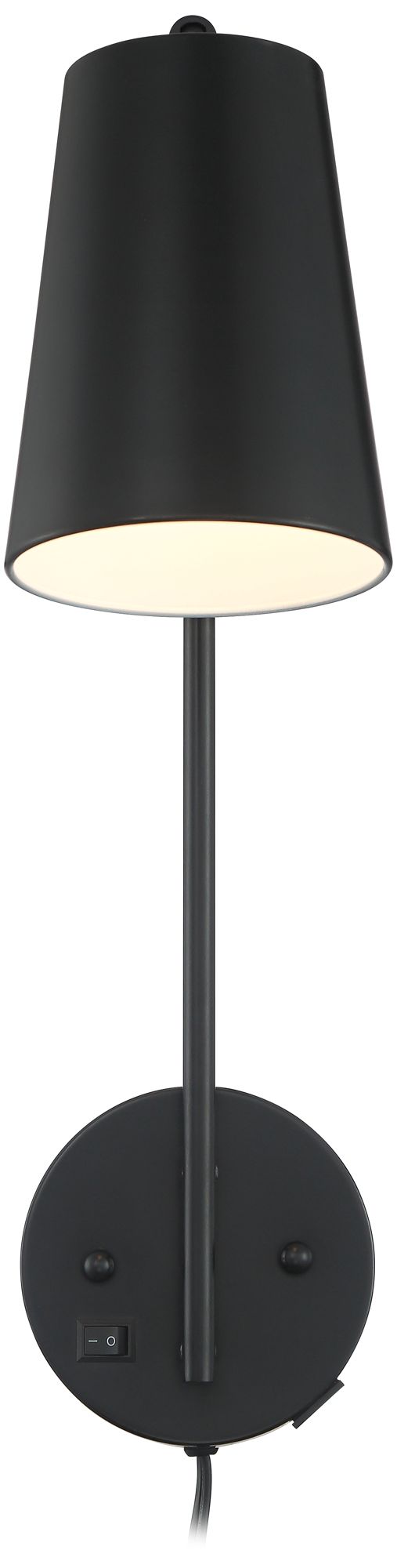 360 Lighting Sully 19" Black Modern Plug-in Wall Lamp with USB Port
