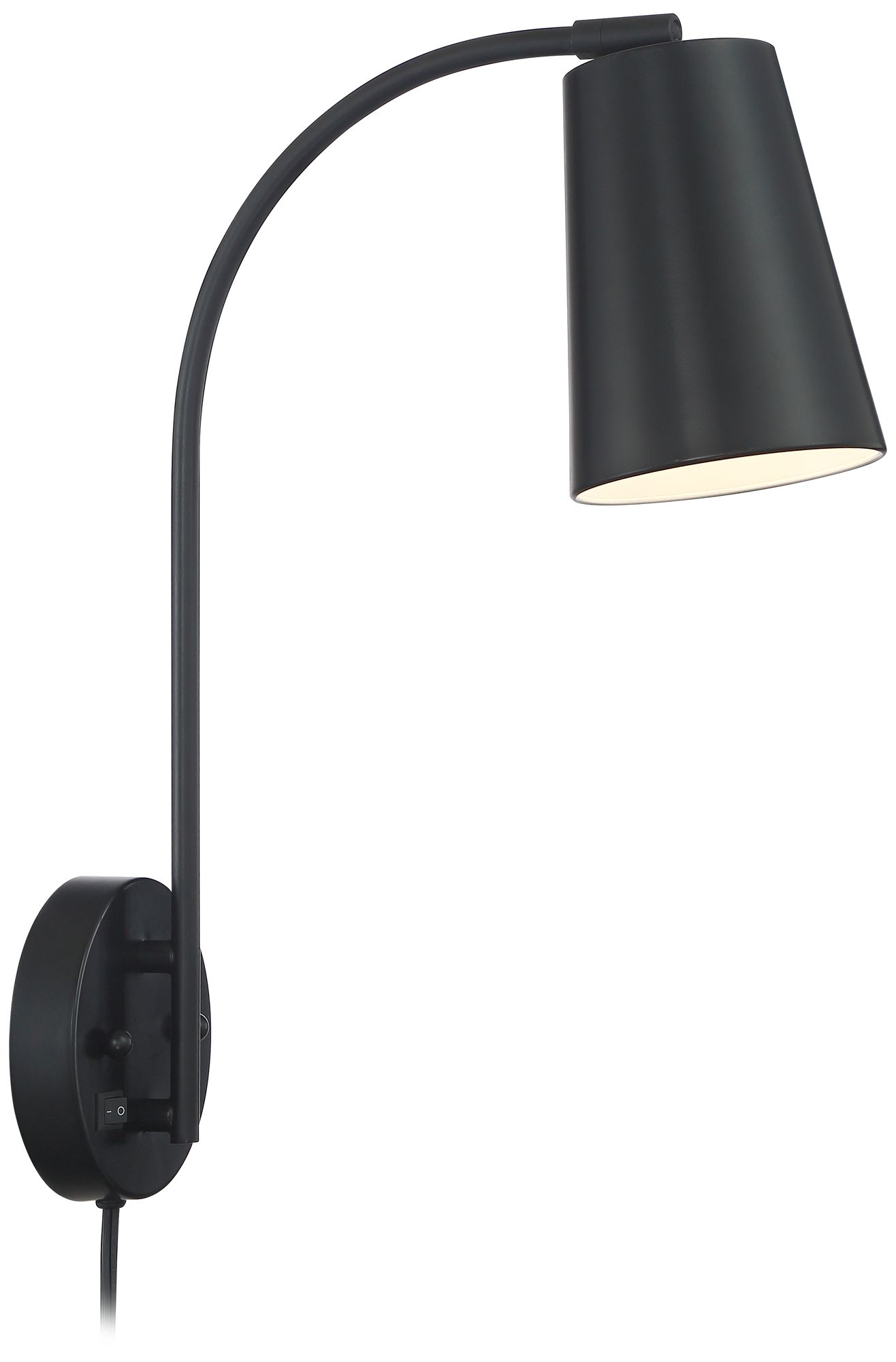 360 Lighting Sully 19" Black Modern Plug-in Wall Lamp with USB Port