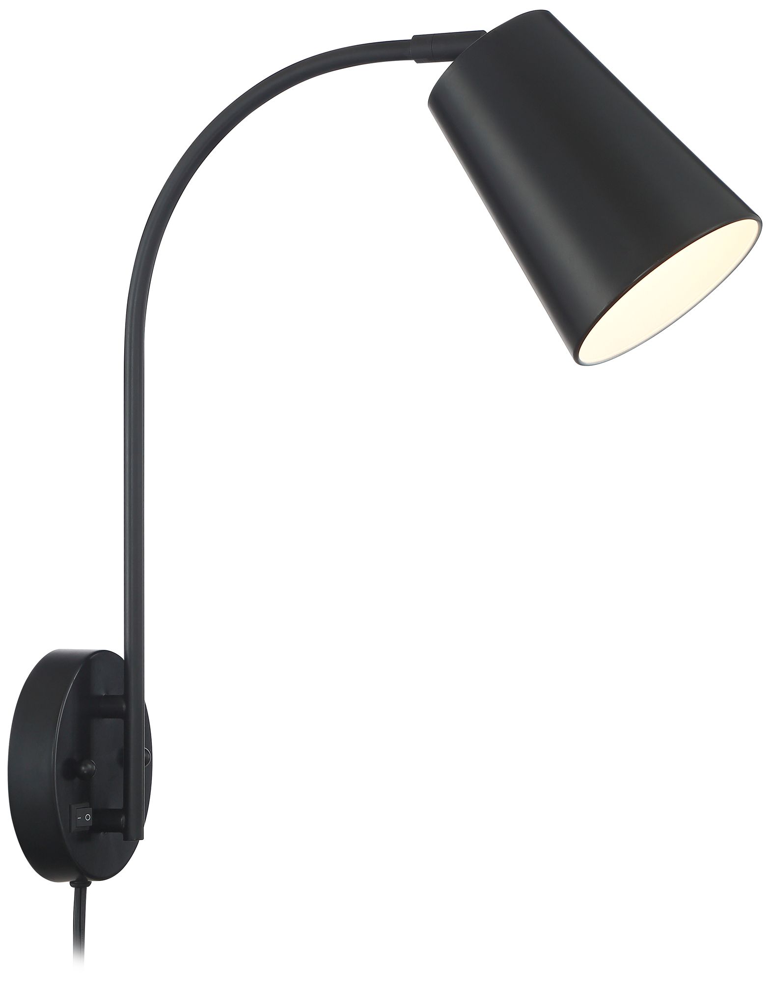 360 Lighting Sully 19" Black Modern Plug-in Wall Lamp with USB Port
