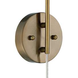 Image4 of 360 Lighting Sully 19" High Warm Brass Plug-In Wall Lamp more views