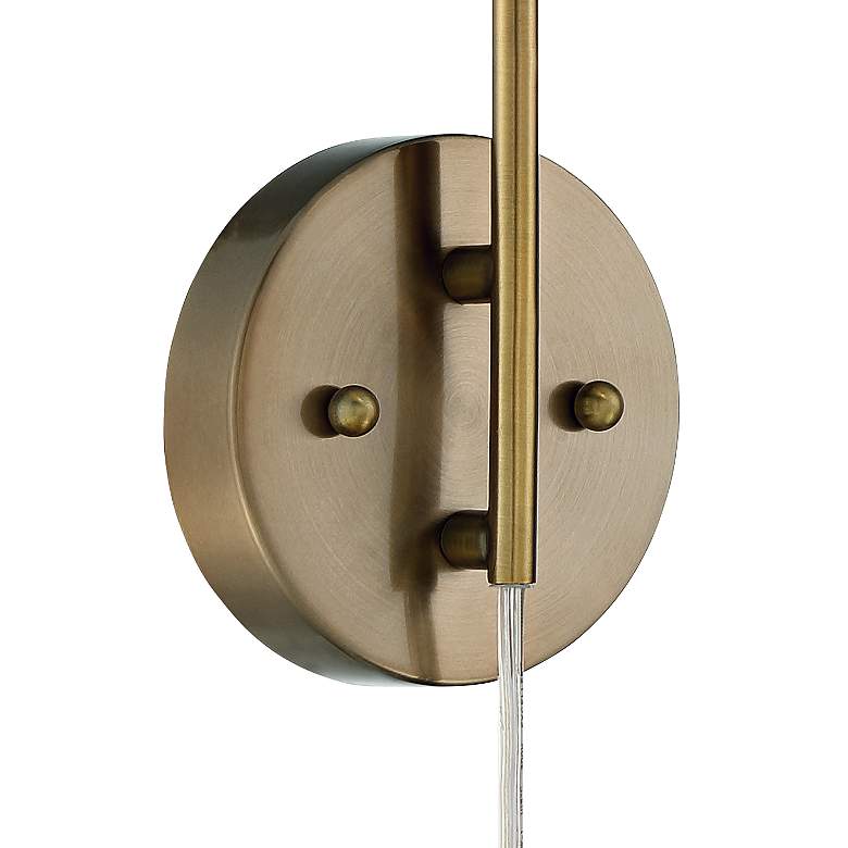 Image 4 360 Lighting Sully 19 inch High Warm Brass Plug-In Wall Lamp more views