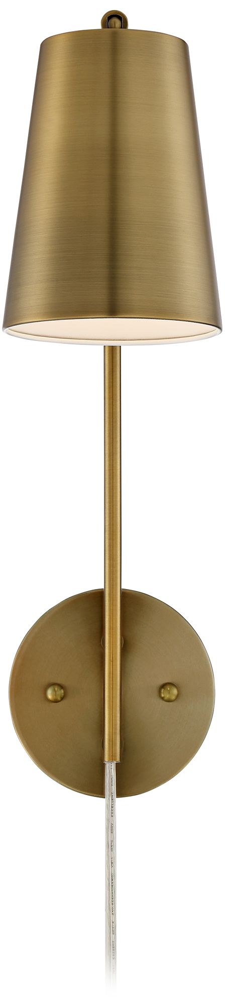 Image 5 360 Lighting Sully 19" High Warm Brass Plug-In Wall Lamp more views