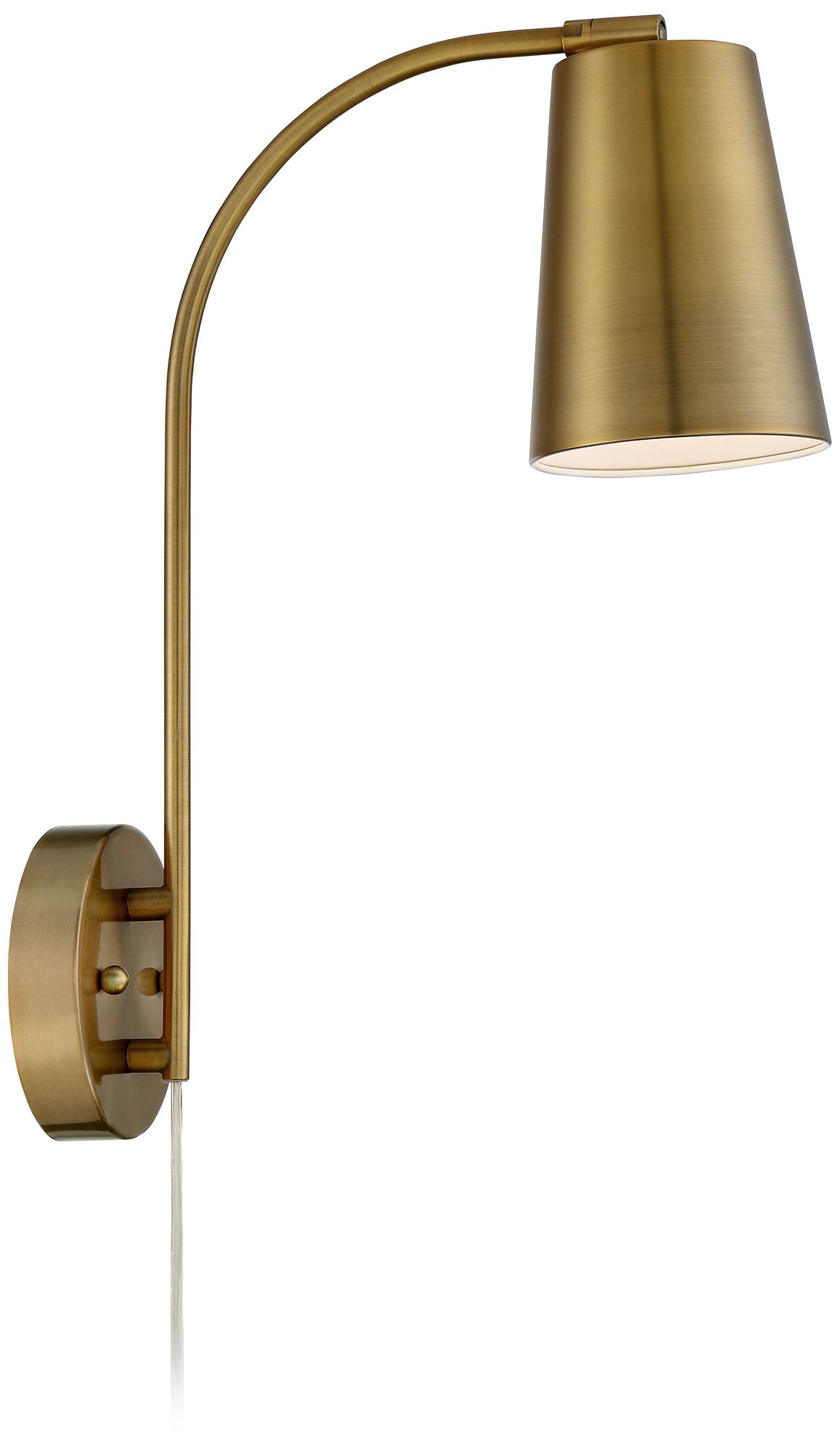 Image 6 360 Lighting Sully 19" High Warm Brass Plug-In Wall Lamp more views