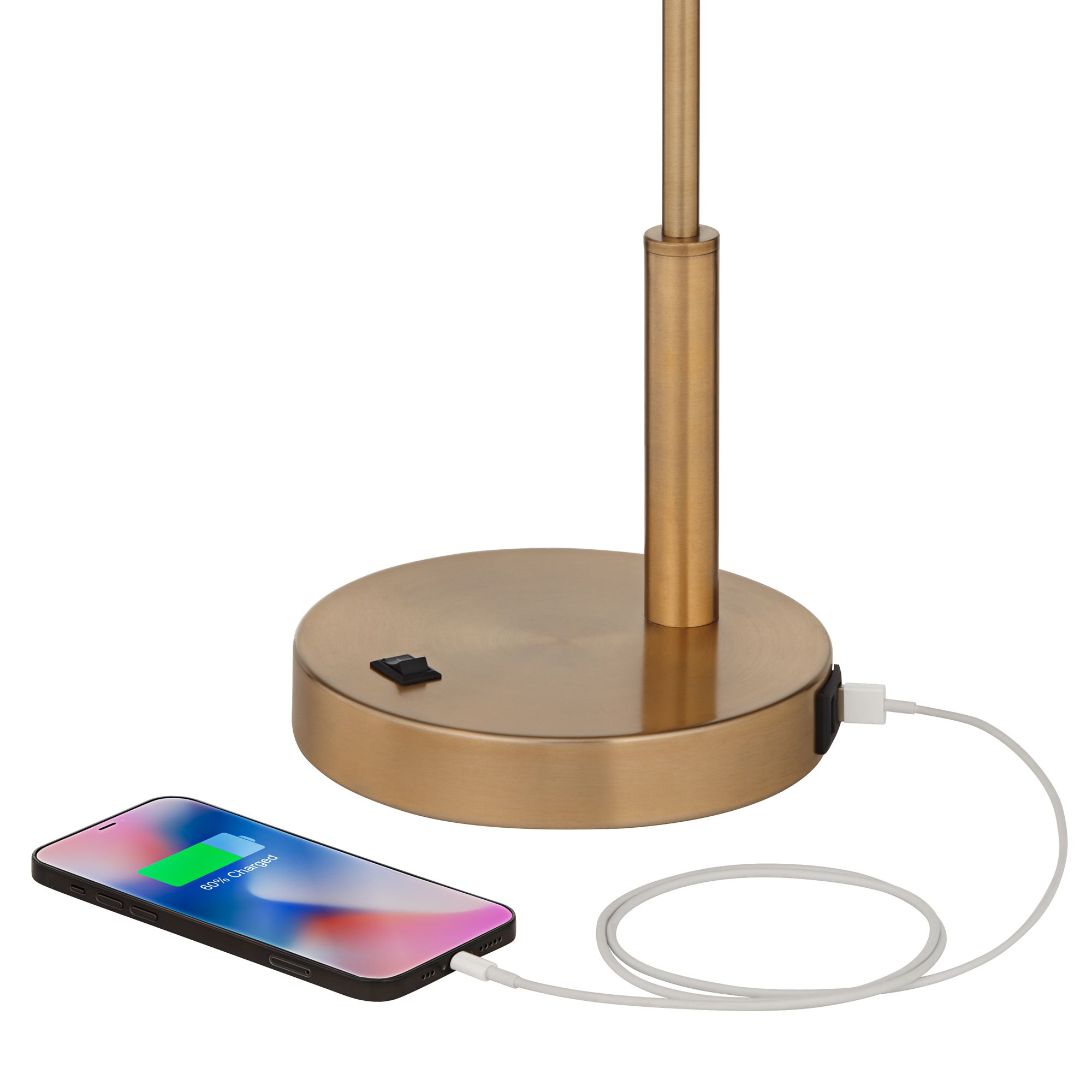 Image 4 360 Lighting Sully Brass Adjustable Double USB Ports Desk Lamps Set of 2 more views