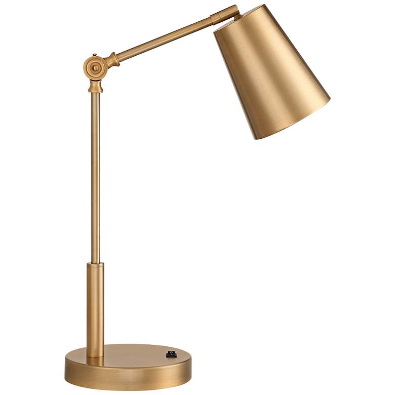 Image 2 360 Lighting Sully Warm Brass Desk Lamp with Double USB Ports