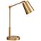 360 Lighting Sully Warm Brass Desk Lamp with Double USB Ports