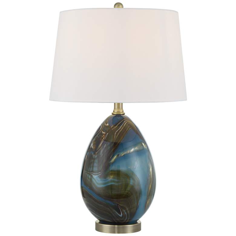 Image 2 360 Lighting Swirl 22 1/2" High Blue Art Glass Table Lamp