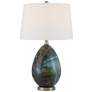 3_360 Lighting Swirl 22 1/2" High Blue Art Glass Table Lamp