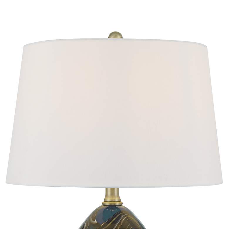 Image 3 360 Lighting Swirl 22 1/2" High Blue Art Glass Table Lamp more views