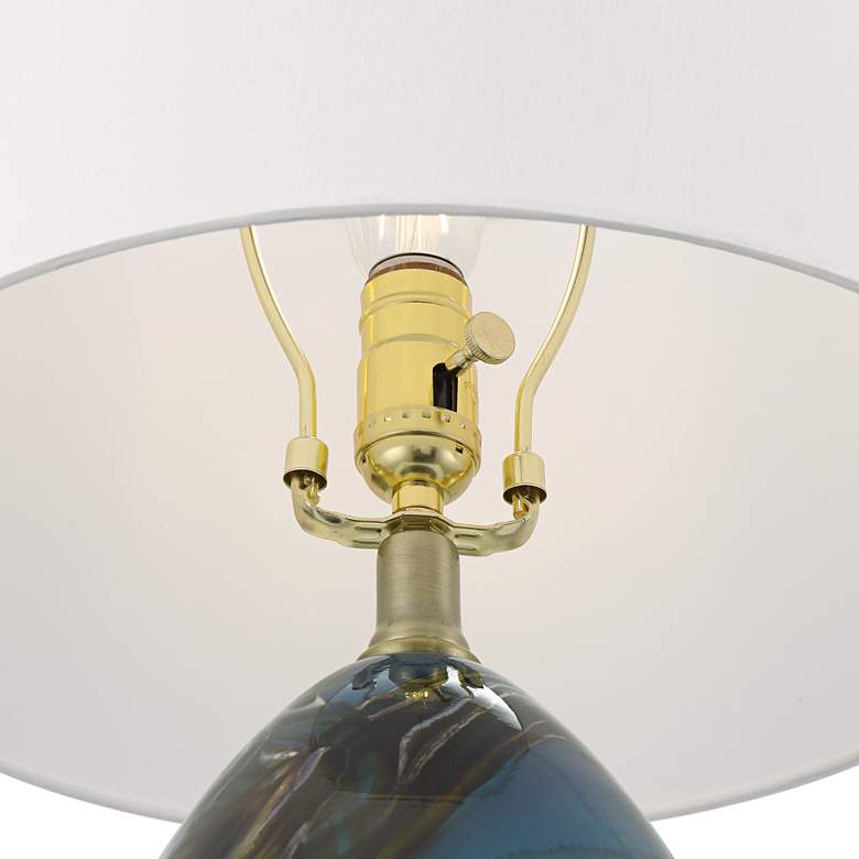Image 4 360 Lighting Swirl 22 1/2" High Blue Art Glass Table Lamp more views