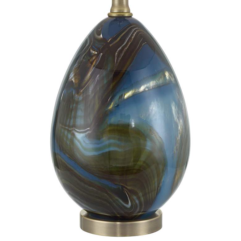 Image 6 360 Lighting Swirl 22 1/2" High Blue Art Glass Table Lamp more views