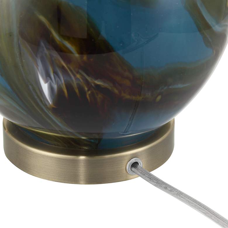 Image 7 360 Lighting Swirl 22 1/2" High Blue Art Glass Table Lamp more views