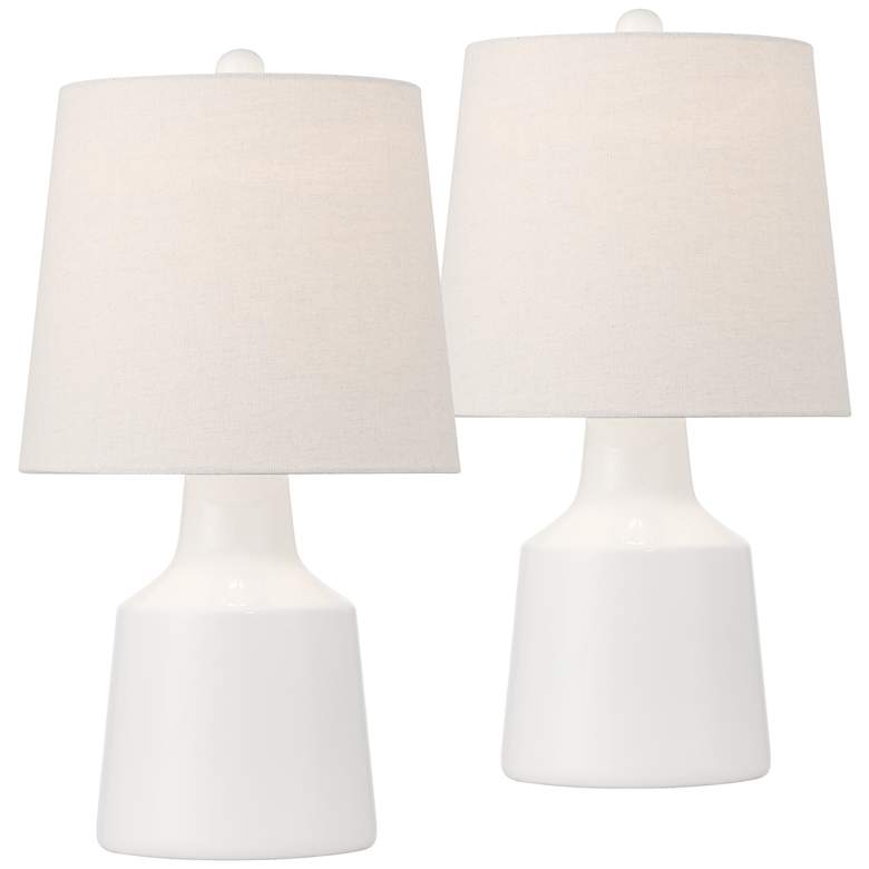 Image 2 360 Lighting Tango 20 1/2" Modern White Ceramic Accent Lamps Set of 2