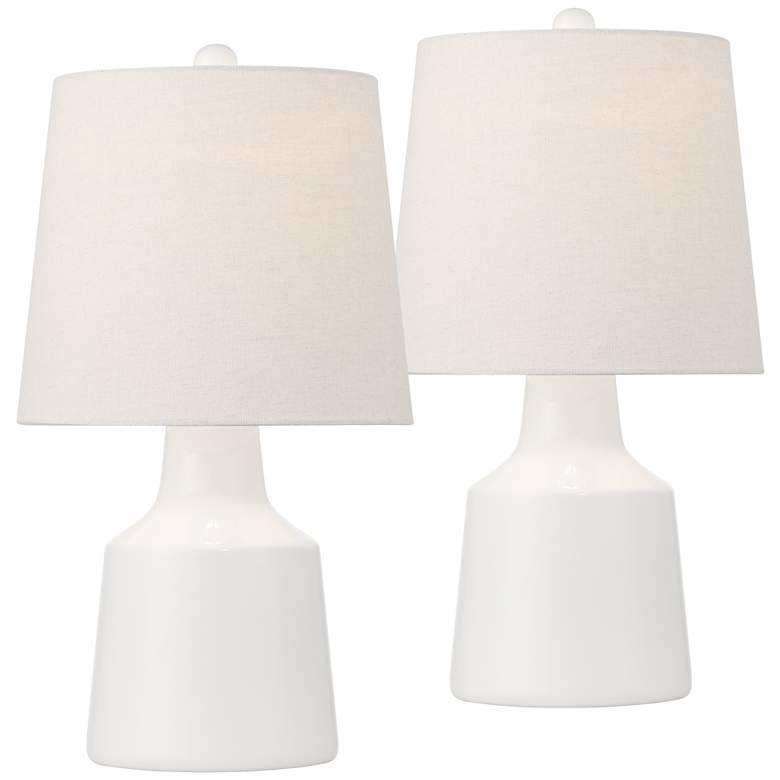 Image 3 360 Lighting Tango 20 1/2" Modern White Ceramic Accent Lamps Set of 2