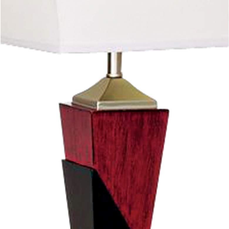 Image 2 360 Lighting Tapered Wood 29" High Table Lamp with Charging Outlets more views