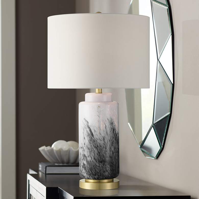 Image 1 360 Lighting Tatiana 27 3/4" Black and White Modern Glass Table Lamp
