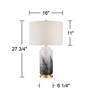 360 Lighting Tatiana 27 3/4" Black and White Modern Glass Table Lamp