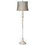 360 Lighting Taupe Gray Shade Vintage Chic Antique White Floor Lamp