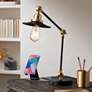 2_360 Lighting Taurus Black and Gold Adjustable Desk Lamp with USB Ports