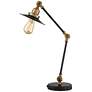 360 Lighting Taurus Black and Gold Adjustable Desk Lamp with USB Ports in scene