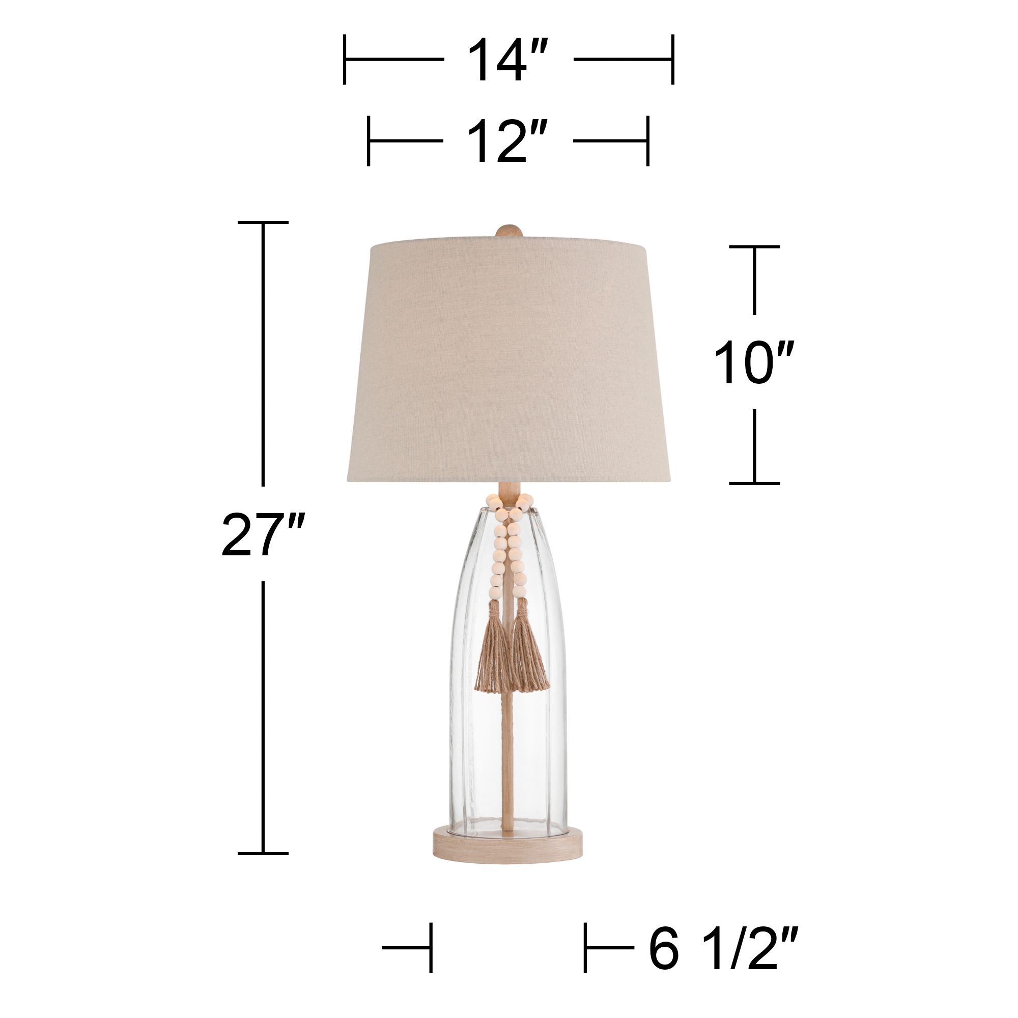 360 Lighting Tibet 27" High Clear Glass Table Lamps Set of 2