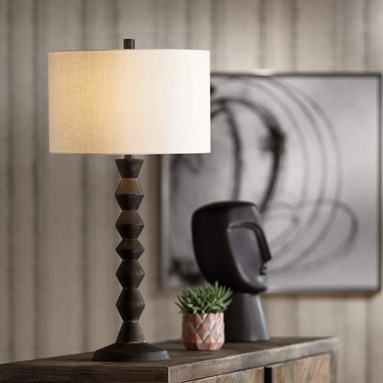 Image 2 360 Lighting Timberline 32" High Black Faceted Base Table Lamp