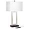 360 Lighting Todd 30" Brushed Nickel Table Lamp with USB and Outlet