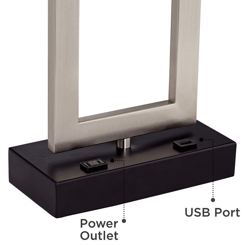 Image 6 360 Lighting Todd 30" Brushed Nickel Table Lamp with USB and Outlet more views