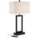 360 Lighting Todd 30" Open Base Bronze Metal USB and Outlet Table Lamp