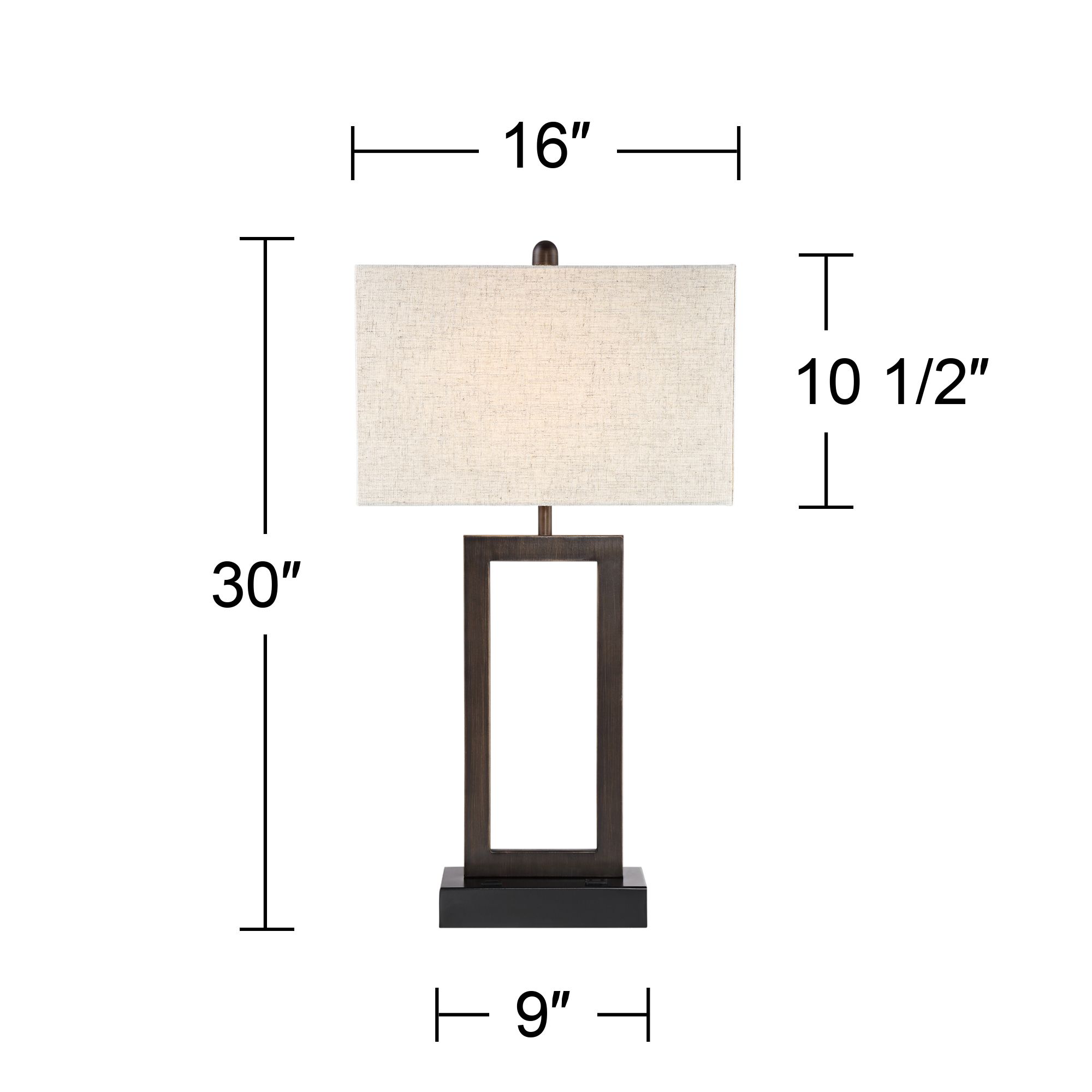 Watch A Video About the Todd Bronze Metal Table Lamp with USB Port and Outlet