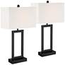 360 Lighting Todd 30" Open Base USB and Outlet Table Lamps Set of 2