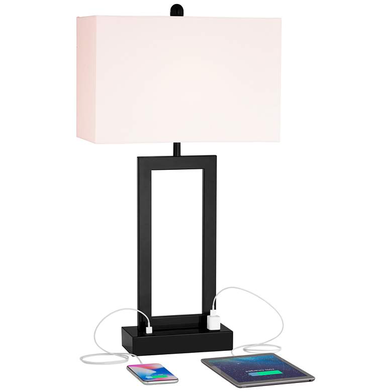 Image 3 360 Lighting Todd 30" Open Base USB and Outlet Table Lamps Set of 2 more views