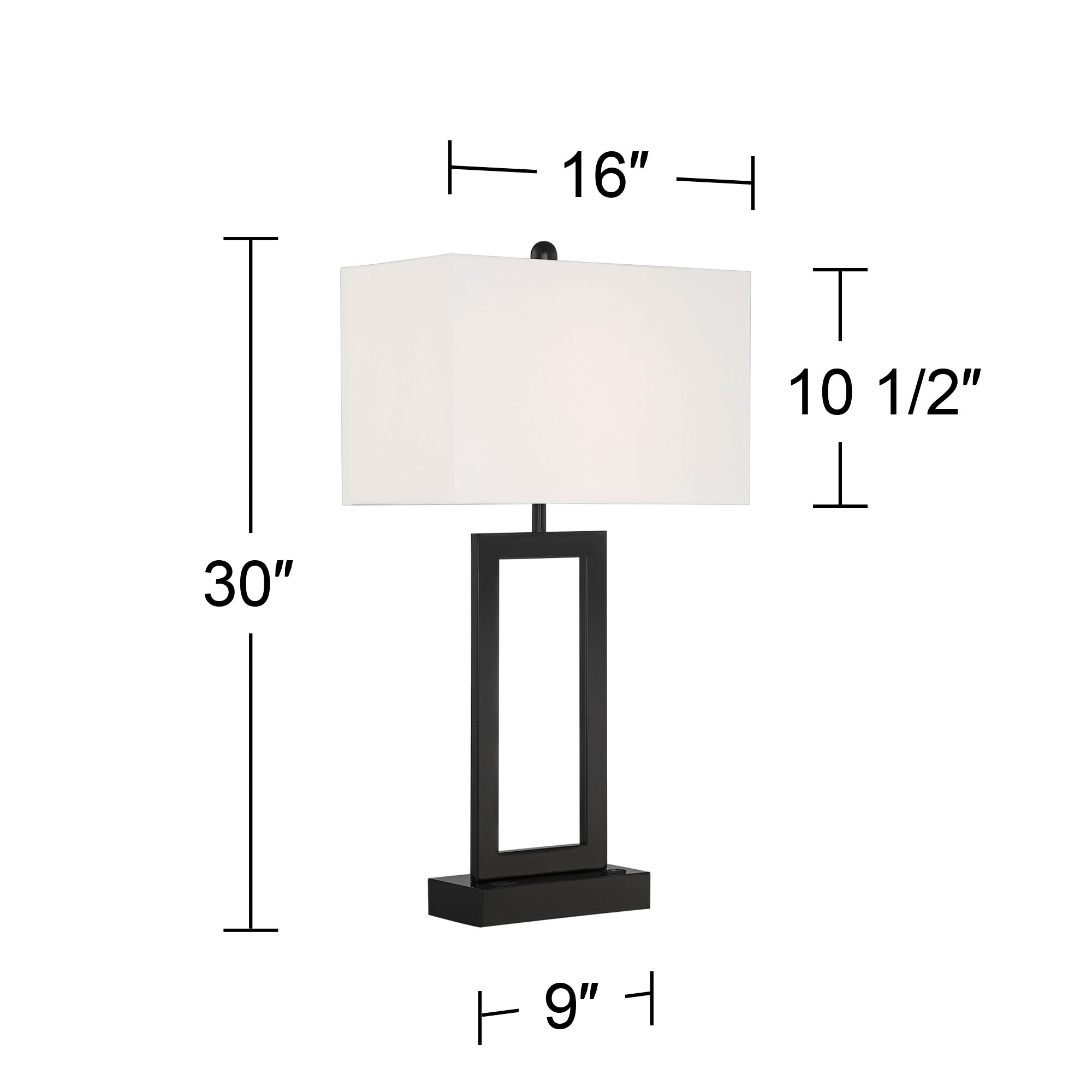 360 Lighting Todd 30" Open Base USB and Outlet Table Lamps Set of 2