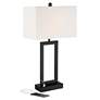 360 Lighting Todd Black Metal Table Lamp with USB Port and Outlet